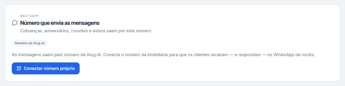 Seção do WhatsApp com a situação da conexão