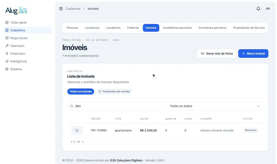 Do imóvel até o botão Enviar fotos