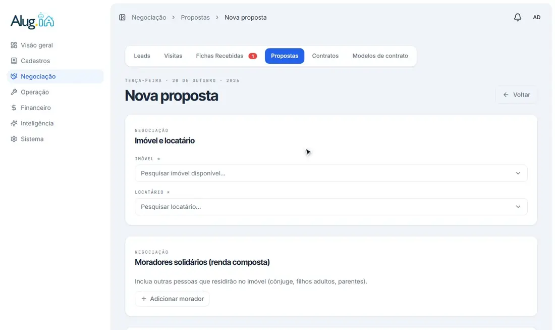 Escolhendo imóvel, locatário e garantia da proposta
